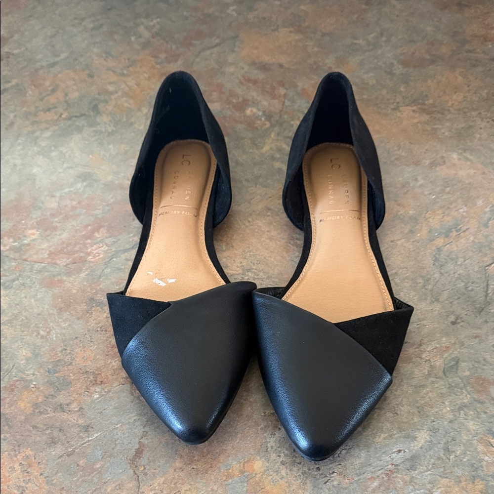 Lauren Conrad Black Women's Memory Foam Flats Size 10 EUC
